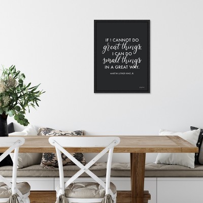 Black and White Inspirational Quote Framed Canvas Wall Art