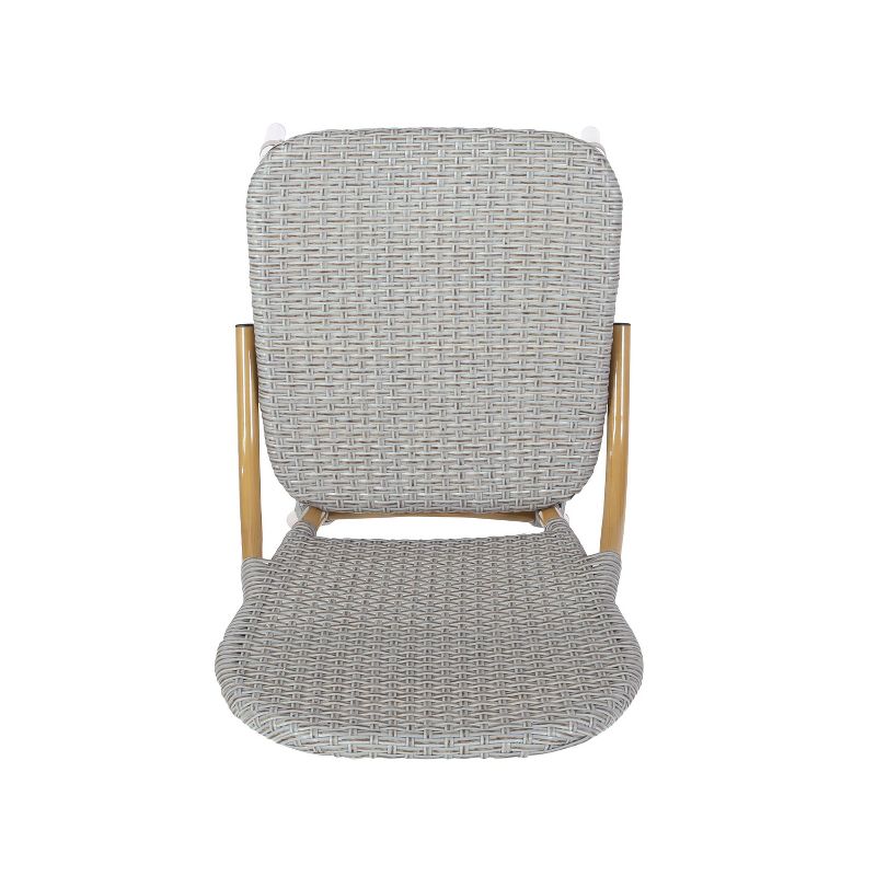 Arthur 2pk Outdoor Aluminum French Bistro Chairs - Gray/Bamboo - Christopher Knight Home, 5 of 13