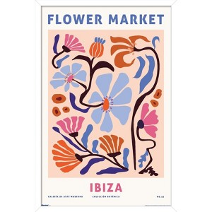 Trends International Reinders: Flowers - Flower Market Ibiza Pink Framed Wall Poster Prints - 1 of 4