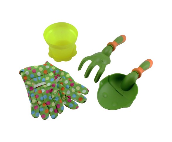 4pc Kids Gardening Bag Of Garden Tools - Green - Ray Padula