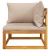 vidaXL Solid Acacia Wood Corner Sofa with Taupe Cushions - Modular Design for Configurable Outdoor Sectional - Durable - 4 of 4