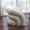 SEYNAR Modern Glam Boucle Accent Armchair with Tufted Back - 3 of 4