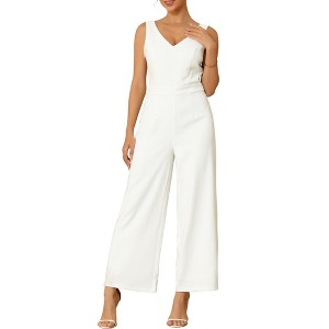 INSPIRE CHIC Women's Sleeveless Lace Backless Wide Legs Formal Evening Jumpsuit - 1 of 4