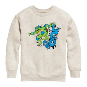 Boys' - Teenage Mutant Ninja Turtles - Leo Graphic Long Sleeve Fleece Sweatshirt - 1 of 4