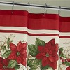 Red and White Poinsettias Holiday Fabric Shower Curtain - Red/White - Elrene Home Fashions - 2 of 3