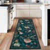 Coolmee Washable Large Rug for Bedroom Non Slip, Soft Boho Vintage Flower Birds Distressed Throw Carpet for Dinning Room Playroom, Black - 4 of 4