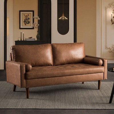 XIZZI Modern Compact 2-Seater Sofa for Small Spaces - Soft Polyester Fabric, Sponge & Plush Filling, Solid Wood Frame Loveseat in Multiple Colors