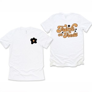 Simply Sage Market Women's Trick or Treat Flowers Front and Back Short Sleeve Graphic Tee - 1 of 4