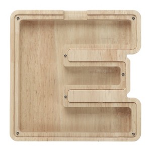 Unique Bargains Wooden Alphabet Money Saving Box Party Decorative Bank - 1 of 4