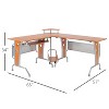 L-Shaped Corner Computer Office Desk Workstation with Elevated Shelf, Rolling Keyboard Tray, & Convenient CPU Stand Color - 3 of 4