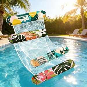 Jasonwell 2-Pack Pool Floats for Adults, 4-in-1 Inflatable Loungers, PVC Water Hammocks, Large, Multicolor, Pool & Vacation Ready - 1 of 4