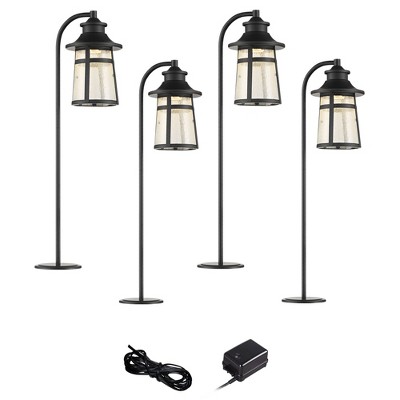 John Timberland Clement Black 6-Piece LED Landscape Path Light Set