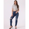 INSPIRE CHIC Women's Casual Short Sleeves Crop Denim Jacket - 4 of 4