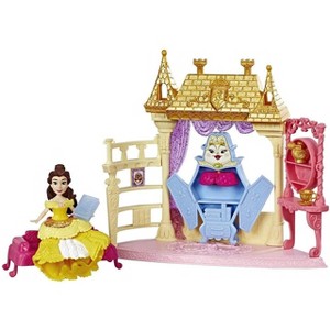 Disney Princess Belle Royal Clips Bedroom Playset – Small Doll with Clip-On Dress, Wardrobe, Bookshelf & Accessories - 1 of 4