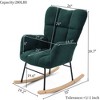 CAVINAS Teddy Fabric Glider Rocking Chair with High Backrest,Upholstered Rocking Chair,Nursery Accent Chair for Bedroom - 3 of 4