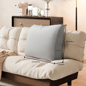 Hachikiko Velvet Back Support Pillow - Removable Cover, Curved Reading Pillow for Bed & Couch - 1 of 4