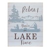 Set of 2 Lake Signs – White Brown Blue Finish – 20"H – Peaceful Home Decor – By Melrose - 3 of 4