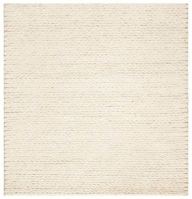 Handmade Ivory Braided Wool 6' Square Area Rug
