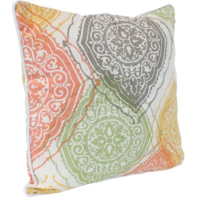 Muted Damask Mandalas Square Polyester Throw Pillows Set