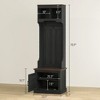 Aghana Digitals Farmhouse 3-in-1 Entryway Hall Tree: Bench, Coat Rack with 3 Hooks & Adjustable - 3 of 4