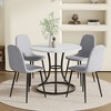 KTMBDW Dining Chairs Set of 5, Modern Circular Dining Table, Paired With 4 Linen-Cotton Material High Resilience Dining Chair with Metal Leg - 2 of 4