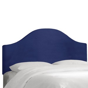 Custom Upholstered Curved Headboard - Velvet Navy - California King - Skyline Furniture , Velvet Blue