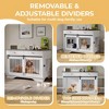 47" Dog Furniture Crate, Large Furniture Style Dog Crate w/ 2 Storage Draws & Removable Divider & Triple Door Design - 3 of 4