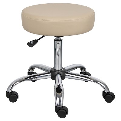 Medical Stool Beige - Boss Office Products: Upholstered Office Chair with Metal Base, Adjustable Height