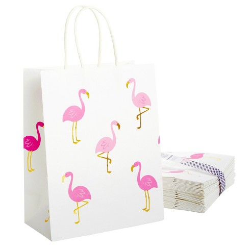 50 Pack Mini Pink Gift Bags with Handles, Bulk Kraft Party Favor Bags (6 x  5 x 2.5 In)