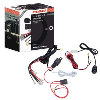 SYLVANIA - Four Output LED Wiring Harness - 12V On Off Switch Power Relay Blade Fuse Off Road LED Work Light, Off Road Driving Light, Truck (1 PC)