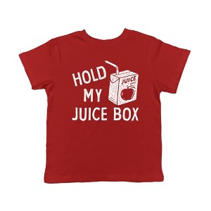 Toddler Hold My Juice Box Funny Cute Apple Juicebox Graphic Novelty Tee For Young Kids - Crazy Dog Toddler T Shirt - 1 of 4