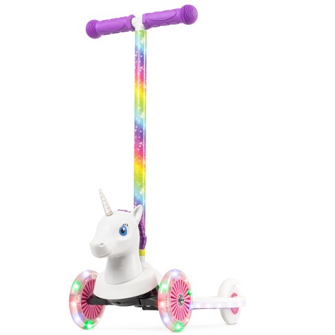 Unicorn scooter with light up clearance wheels