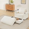 42.5" Chaise Lounge Armchair with Storage Ottoman, USB Ports, Cup Holders, Phone Holder & Side Pockets for Living Room-Baofuwish - 3 of 4