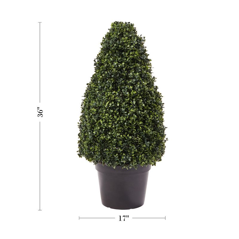 Nature Spring Tower Style Artificial Boxwood Topiary - 36", Green, 4 of 8