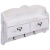 Aghana Digitals Vintage White Wall-Mounted Coat Rack with 3 Hooks & 2 Drawers, Solid - 2 of 4