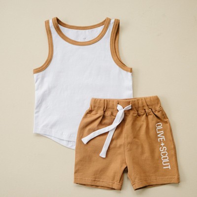 Kids Taylor Tank Top and Shorts Set - Olive + Scout