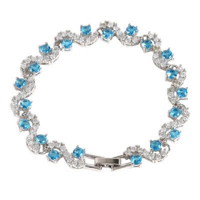 SOHI Women's Blue Swirl Tennis Bracelet
