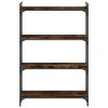 vidaXL Bookcase 4-Tier Smoked Oak 31.5 in.x11.8 in.x47.2 in. Engineered Wood - 4 of 4