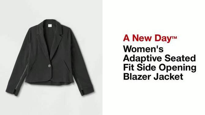 Women's Adaptive Seated Fit Side Opening Blazer Jacket - A New Day™, 2 of 6, play video