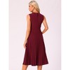Allegra K Women's Sleeveless Pleated Ruffle Hem Crew Neck Tank Knitted Elegant Midi Dress - 4 of 4