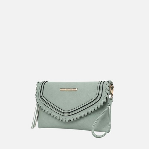 MKF Collection Envelope Crossbody Bag Braided Tassel, Remi | MKF Collection by Mia K - Seafoam