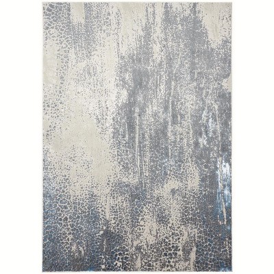 Azure Modern Watercolor Gray/Blue/Ivory Area Rug