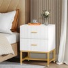 NicBex 19.69"Nightstand with 2 Drawers and Metal Legs,Bedside Cabinet with Wooden Top for Bedroom,Living Room - 2 of 4