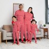 Toddler Striped 100% Cotton Tight Fit Matching Family Pajama Set - Red - image 3 of 3