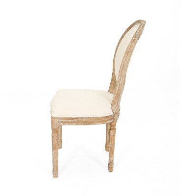 Reed Upholstered Farmhouse Dining Chairs in Beige, White, and Blue