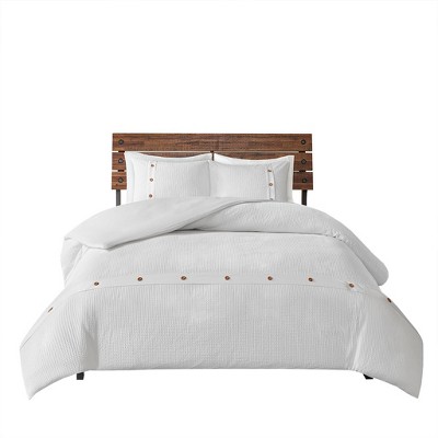 3 Pcs Gorgeous Solid Cotton Waffle Weave Duvet Set, All Season Stylish Home Textile for Modern Bedroom Decor