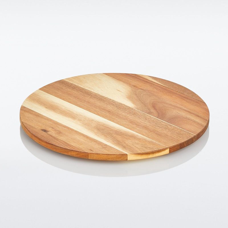 mDesign Acacia Wood Lazy Susan Turntable Spinner, Pantry Organizing, 2 of 8