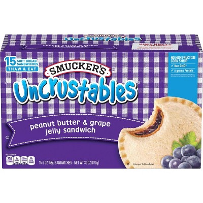 Smucker's Uncrustables Frozen Peanut Butter & Grape Jelly Sandwich - 30oz/15ct