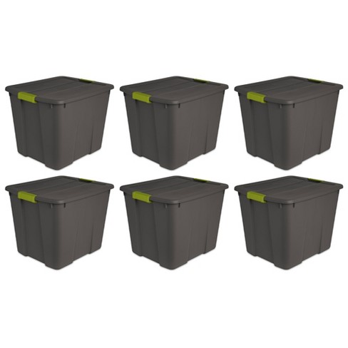 Sterilite 20 Gallon Stackable Plastic Storage Tote Container Bin With  Latching Lid For Home And Garage Organization, Gray (6 Pack) : Target