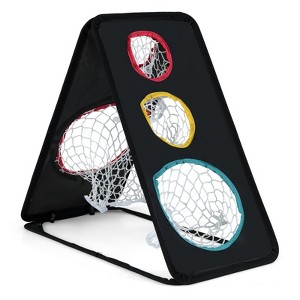 Gymax Dual-Sided Golf Chipping Net w/5 Target Holes Triangular Structure Oxford Fabric - 1 of 4